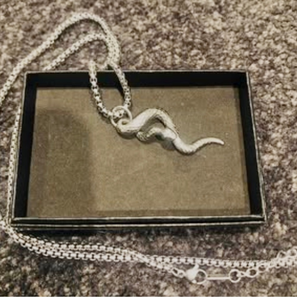 Silver Snake Pendant Necklace